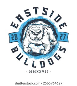 Bulldog athletic design with banner