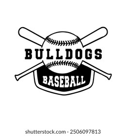 Bulldog Baseball burner vector design