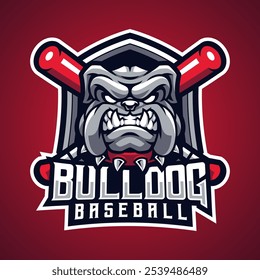 Bulldog baseball mascot logo design