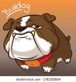 Bulldog cartoon, Cute dog cartoon, animal cartoon