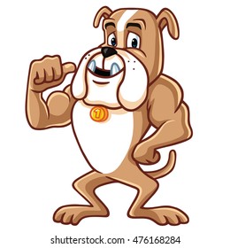Bulldog Cartoon Logo Design Mascot Character Design Vector Template
