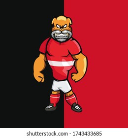 Bulldog cartoon mascot design with modern illustration concept style for football team