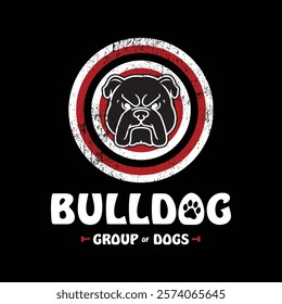 Bulldog circle logo vector design