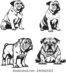 bulldog Clipart, bulldog Clipart, bulldog Vector negro