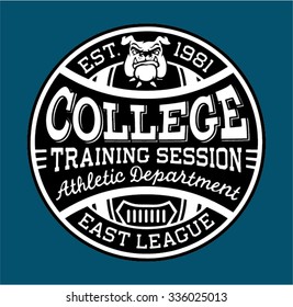 Bulldog college athletic department - Artwork for kids wear in custom colors 