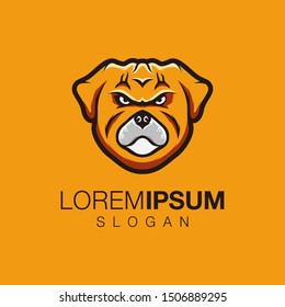 bulldog color logo design vector 