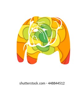 Bulldog colored silhouette. Vector concept design which can be used on print, cover or tattoo design.