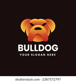 Bulldog colorful logo vector icon illustration