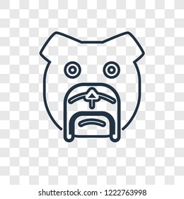 Bulldog concept vector linear icon isolated on transparent background, Bulldog concept transparency concept in outline style