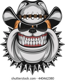 Bulldog in a cowboy hat