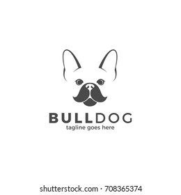 Bulldog. Cute dog on white background. Logo. Cute animal