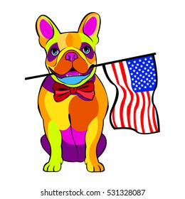 bulldog, dog, animal, french, vector, illustration, pet, breed, cute, drawing, puppy