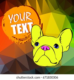 bulldog, dog, animal, french, vector, illustration, pet, breed, cute, drawing
