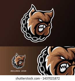 Bulldog dog animal sport or esport gaming mascot logo template, for your team, business, and personal branding