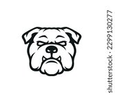 bulldog dog head logo icon vector illustration