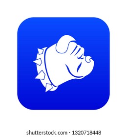 Bulldog dog icon digital blue for any design isolated on white vector illustration