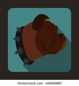 Bulldog dog icon, flat style