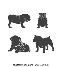 Bulldog Dog Logo Bundle Collection Vector Design Inspiration