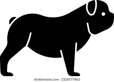 bulldog dog pitbull pet border Glyph