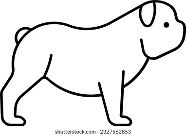 bulldog dog pitbull pet border Outline