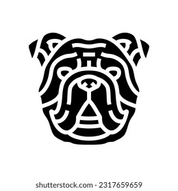 bulldog dog puppy pet glyph icon vector. bulldog dog puppy pet sign. isolated symbol illustration
