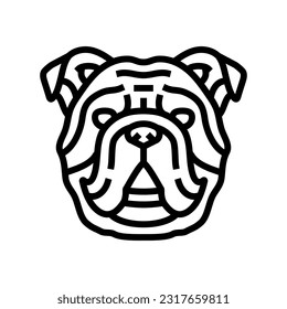 bulldog dog puppy pet line icon vector. bulldog dog puppy pet sign. isolated contour symbol black illustration