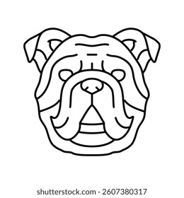 bulldog dog puppy pet line icon vector. bulldog dog puppy pet sign. isolated contour symbol black illustration