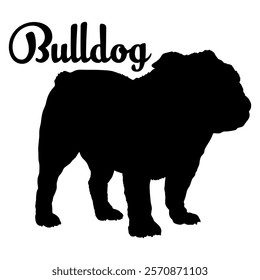 Bulldog dog silhouette, dog breeds, logo, vector, silhouette,  animal, illustration, icon, sign, design, black, symbol, pet, love
