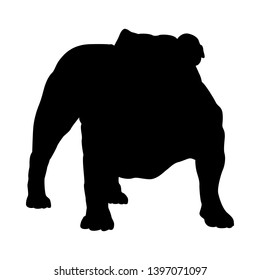 Bulldog Dog Silhouette. Smooth Vector Illustration.