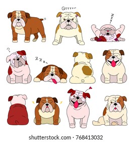 bulldog elements set with outlines