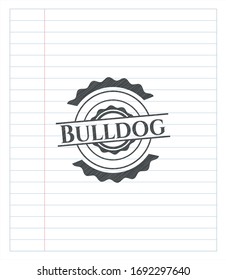 Bulldog emblem with pencil effect. Vector Illustration. Detailed.