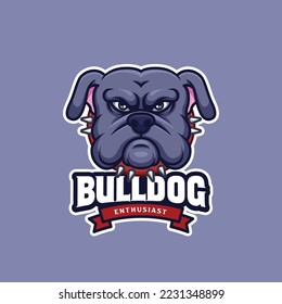 Bulldog Enthusiast Creative Cartoon Mascot Logo