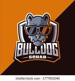 Bulldog esport logo design vector
