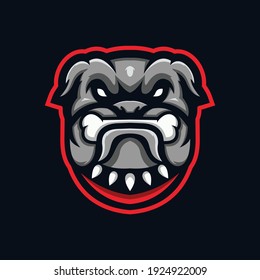 Bulldog e-sport logo illustration template