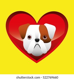 bulldog face icon design vector illustration eps 10