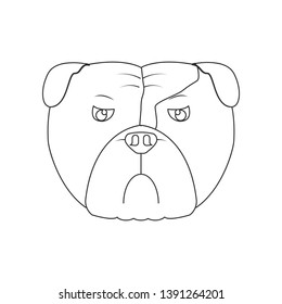 Bulldog face icon. Element of dog for mobile concept and web apps icon. Outline, thin line icon for website design and development, app development