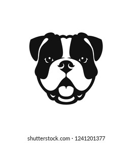 Bulldog face - isolated outlined vector illustration