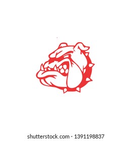 Bulldog Face Isolated Outlined Vector