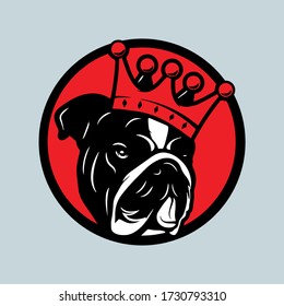 Bulldog face isolated outlined vector illustration