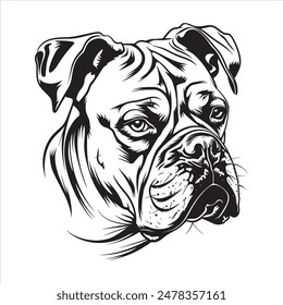 Bulldog face silhouette vector art illustration