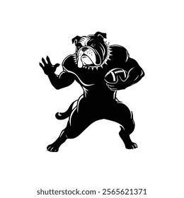 Bulldog Football Silhouette Vector Design.