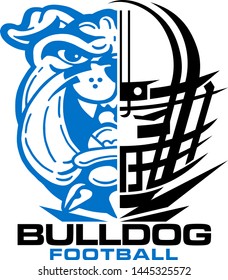 bulldog football team design with mascot and facemask for school, college or league