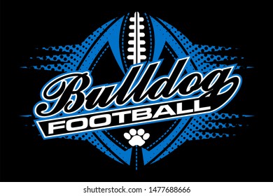 bulldog football team design with paw print and ball for school, college or league