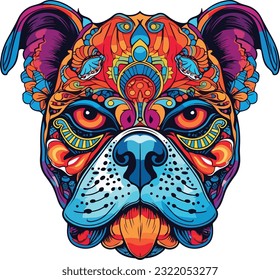 A Bulldog Full Color Vector