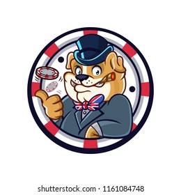 Bulldog Gambling Design Vector