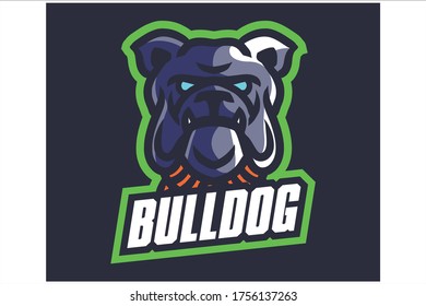Bulldog Gaming E Sport Logo Vector Illustration