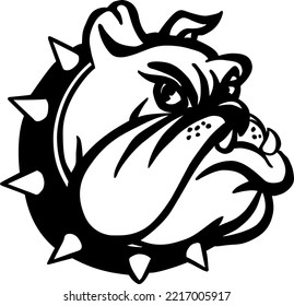 Bulldog Head Cartoon Mascot Illustration