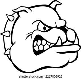 Bulldog Head Cartoon Mascot Illustration