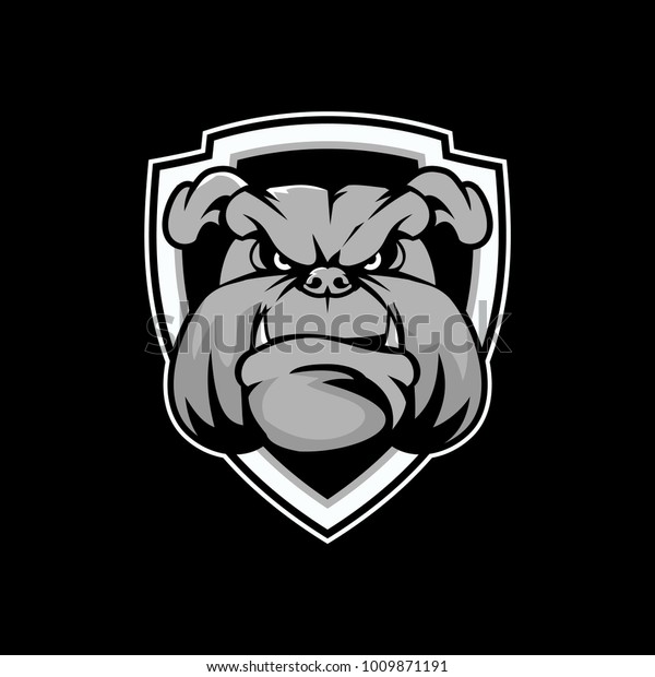 Bulldog Head Cartoon Shield Vector Design Stock Vector (Royalty Free ...