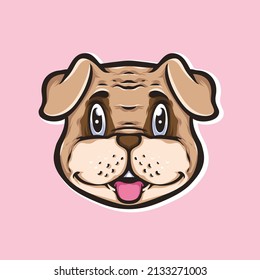 bulldog head cartoon vector illustration